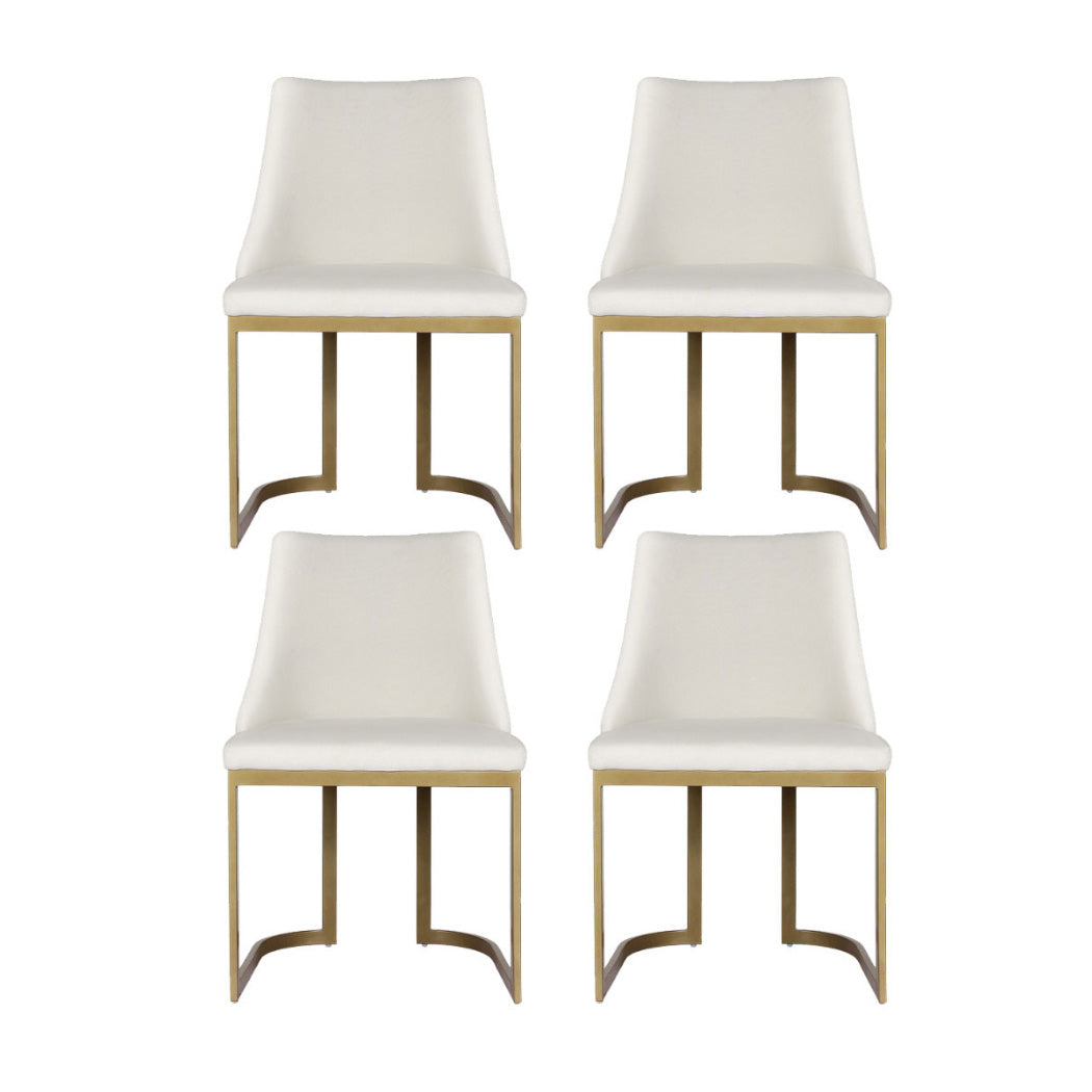 Isobel Set of 4 Dining Chairs Linen Fabric - Beige