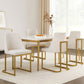 Isobel Set of 4 Dining Chairs Linen Fabric - Beige