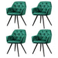 Everly Set of 4 Dining Chairs Velvet Diamond Tufted Armchair - Green