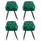 Everly Set of 4 Dining Chairs Velvet Diamond Tufted Armchair - Green