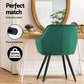 Everly Set of 4 Dining Chairs Velvet Diamond Tufted Armchair - Green