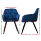 Everly Set of 4 Dining Chairs Velvet Diamond Tufted Armchair - Blue