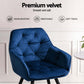 Everly Set of 4 Dining Chairs Velvet Diamond Tufted Armchair - Blue