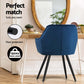 Everly Set of 4 Dining Chairs Velvet Diamond Tufted Armchair - Blue