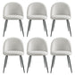 Addison Set of 6 Dining Chairs Sherpa Boucle - White