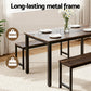 3-Piece Ennio Dark Walnut Dining Table & Chair Set Kitchen Metal Desk Bench