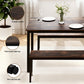 3-Piece Ennio Dark Walnut Dining Table & Chair Set Kitchen Metal Desk Bench