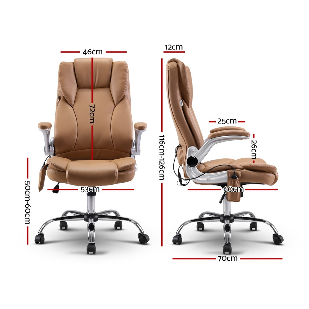 Kai Massage Office Chair 8 Point PU Leather - Espresso