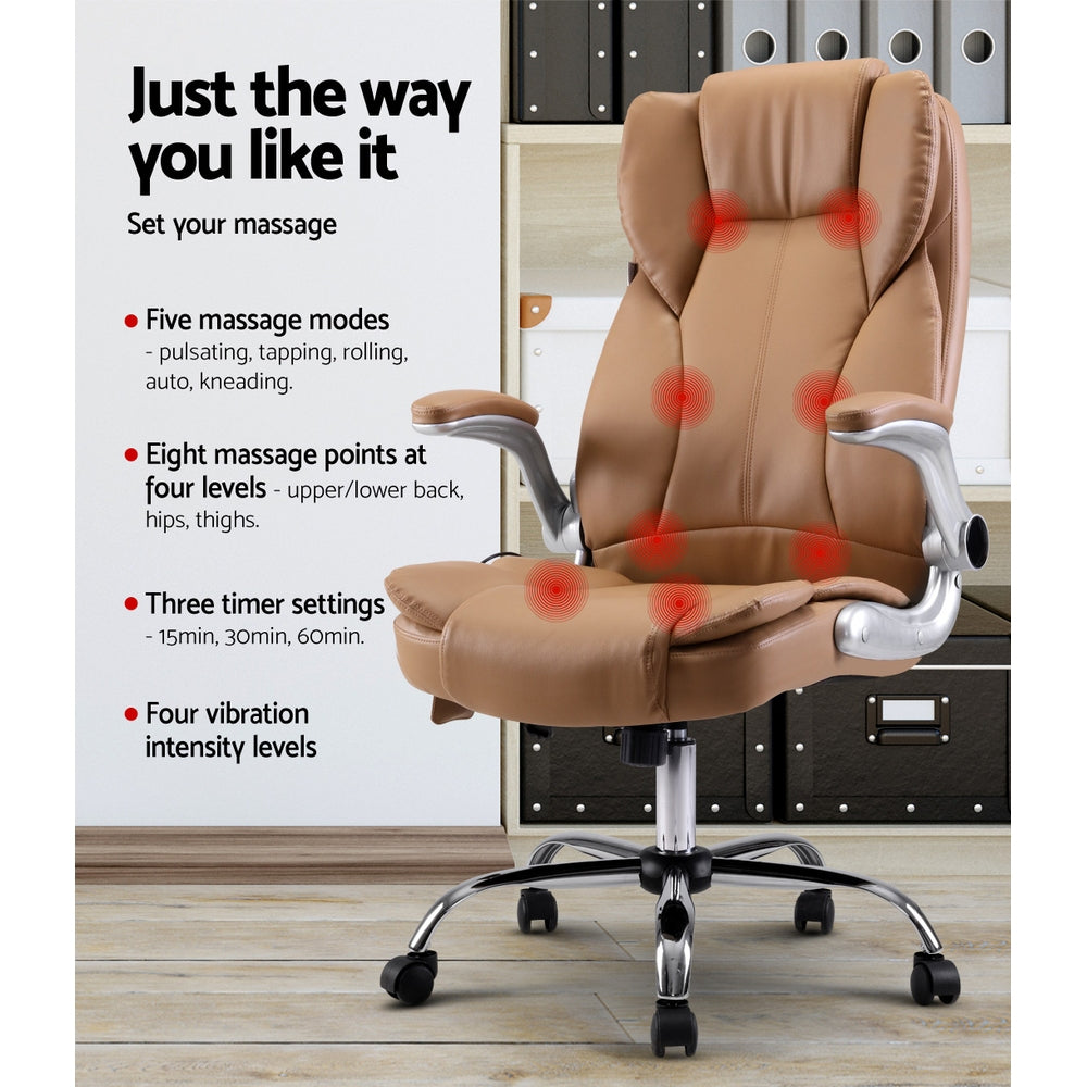 Kai Massage Office Chair 8 Point PU Leather - Espresso