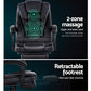 Artiss 2 Point Massage Office Chair Pu Leather Footrest Black