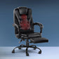 Artiss 2 Point Massage Office Chair Pu Leather Footrest Black