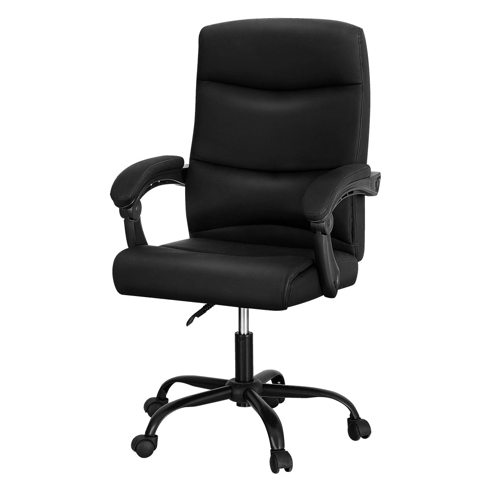 Artiss 2 Point Massage Office Chair Pu Leather Black