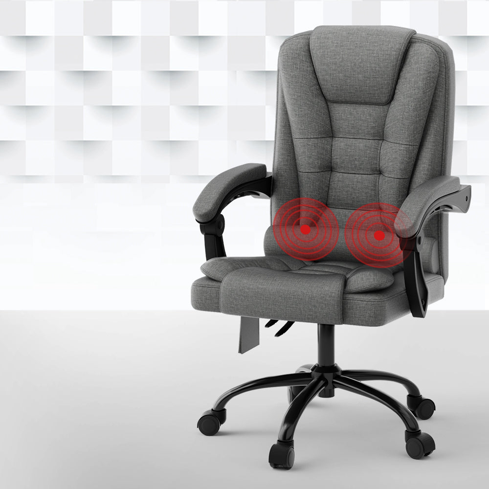 Artiss 2 Point Massage Office Chair Fabric Black – Factory Buys