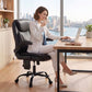 Artiss 2 Point Massage Office Chair Leather Mid Back Black