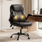 Artiss 2 Point Massage Office Chair Leather Mid Back Black