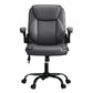 Artiss 2 Point Massage Office Chair Leather Mid Back Grey