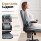 Artiss 2 Point Massage Office Chair Leather Mid Back Grey