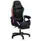 Artiss Gaming Office Chair 12 RGB LED Massage Computer Work Seat Footrest Black