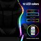 Artiss Gaming Office Chair 12 RGB LED Massage Computer Work Seat Footrest Black