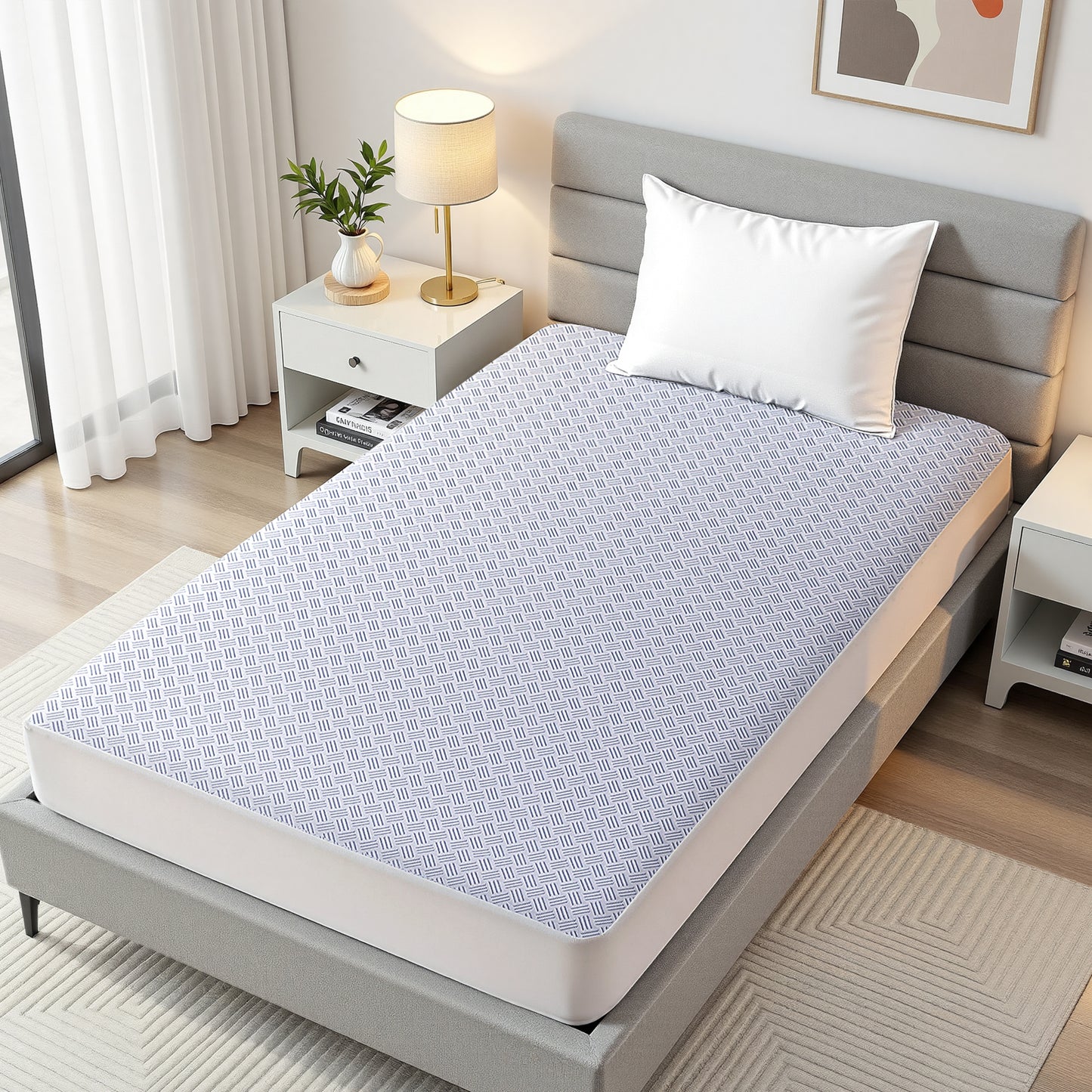 King Single Giselle Cooling Mattress Protector Waterproof Deep Pocket Fitted Cover