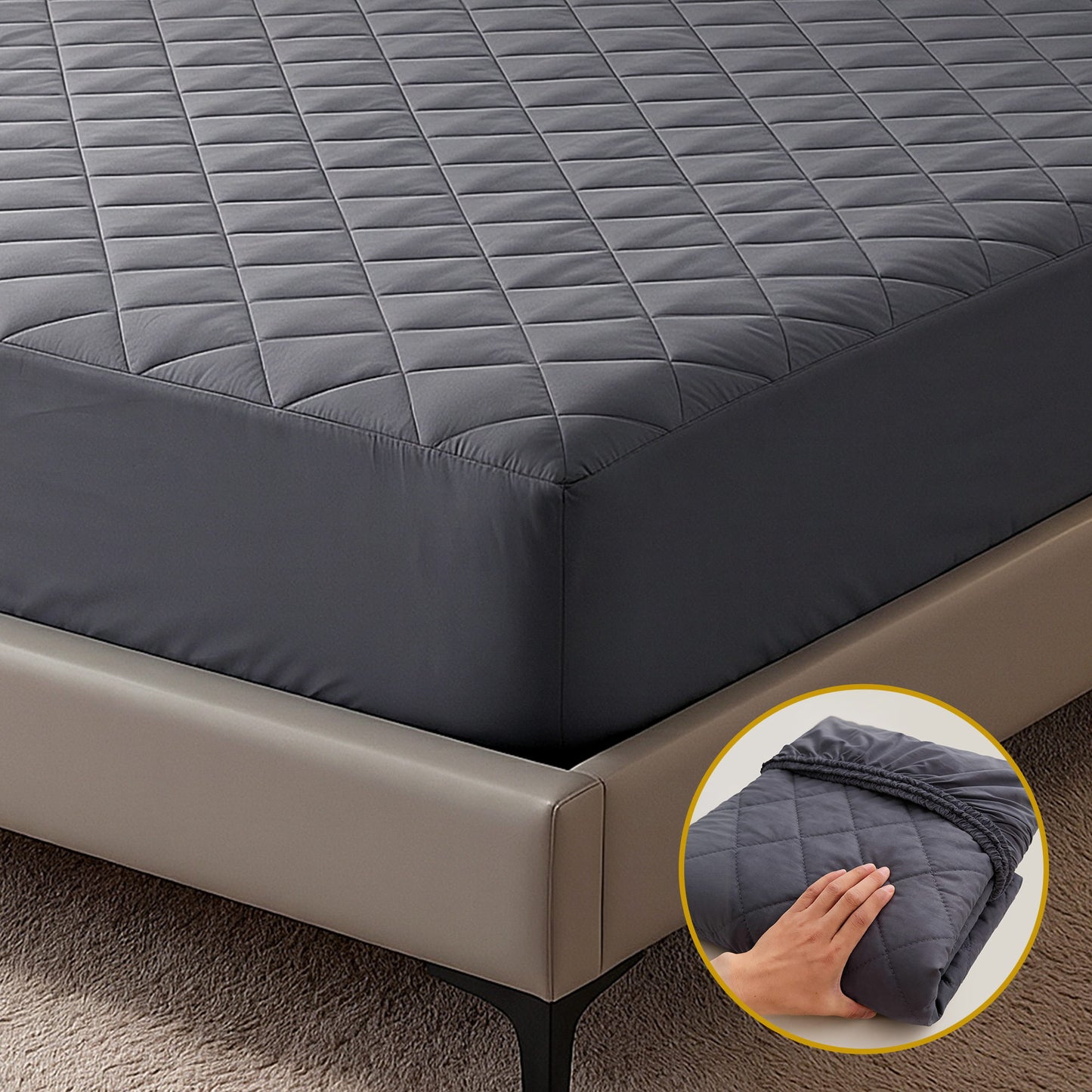 King Single Giselle Water-Resistant Mattress Protector Microfiber 360° Fit