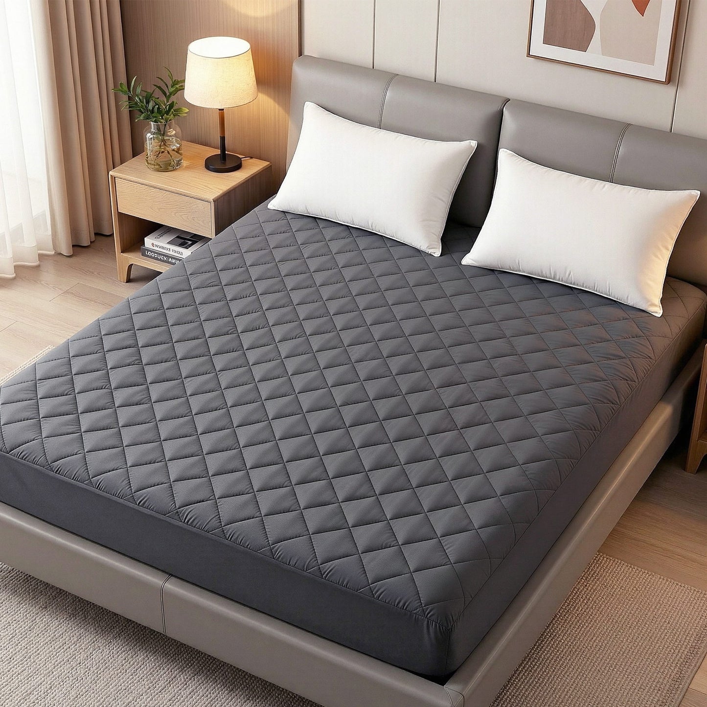Queen Giselle Water-Resistant Mattress Protector Microfiber 360° Fit