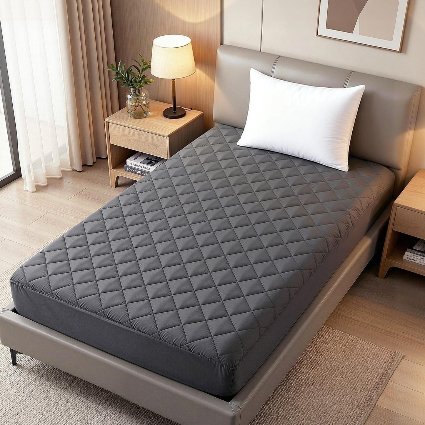 Single Giselle Water-Resistant Mattress Protector Microfiber 35cm 360° Fit