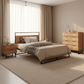 Melrose King Single Bedroom Suite 5 Piece 1x King Single Mattress, 1x King Single Metal Bed Frame, 2x Oak Bedside Tables and 1x Oak Tallboy