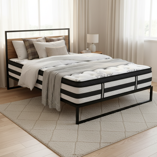 Neptune Bed & Mattress Package - Black Single