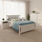 Norwich King Single Bedroom Suite 5 Piece 1x King Single Mattress, 1x King Single Wooden Bed Frame, 2x White Bedside Tables and 1x White Tallboy