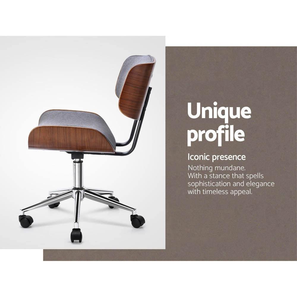 Wooden Fabric Office Chair Grey Online in Australia – Factory Buys