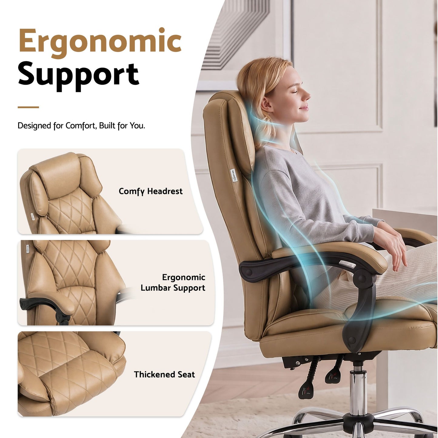 Artiss Executive Office Chair Leather Recliner Espresso