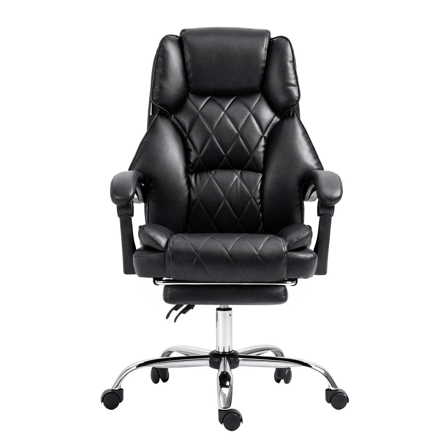 Artiss Executive Office Chair Leather Footrest Black