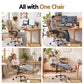 Artiss Executive Office Chair Leather Footrest Espresso