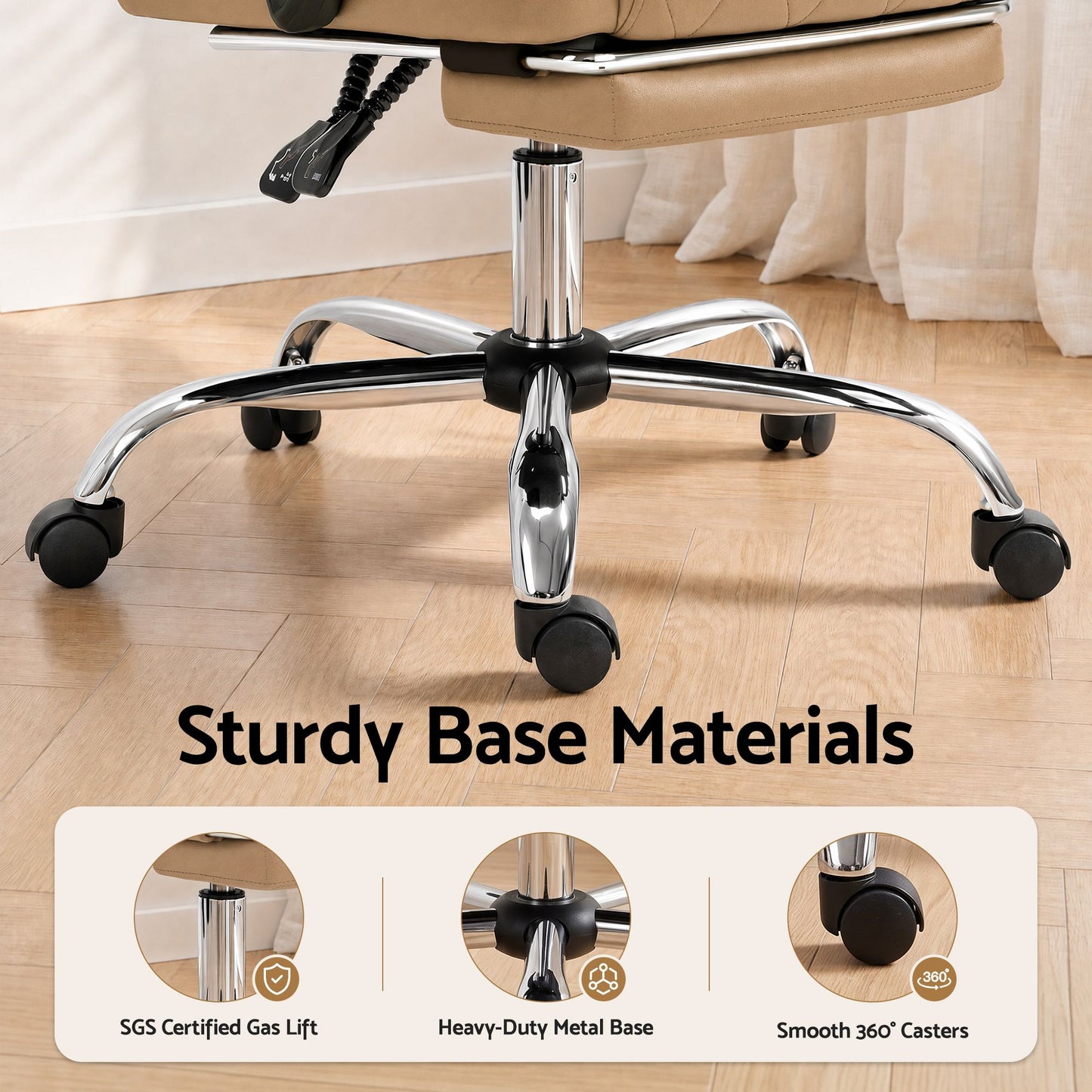 Artiss Executive Office Chair Leather Footrest Espresso