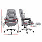 Artiss Executive Office Chair Fabric Footrest Grey