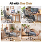Artiss Executive Office Chair Fabric Footrest Grey