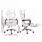 Artiss Executive Office Chair Leather Footrest White