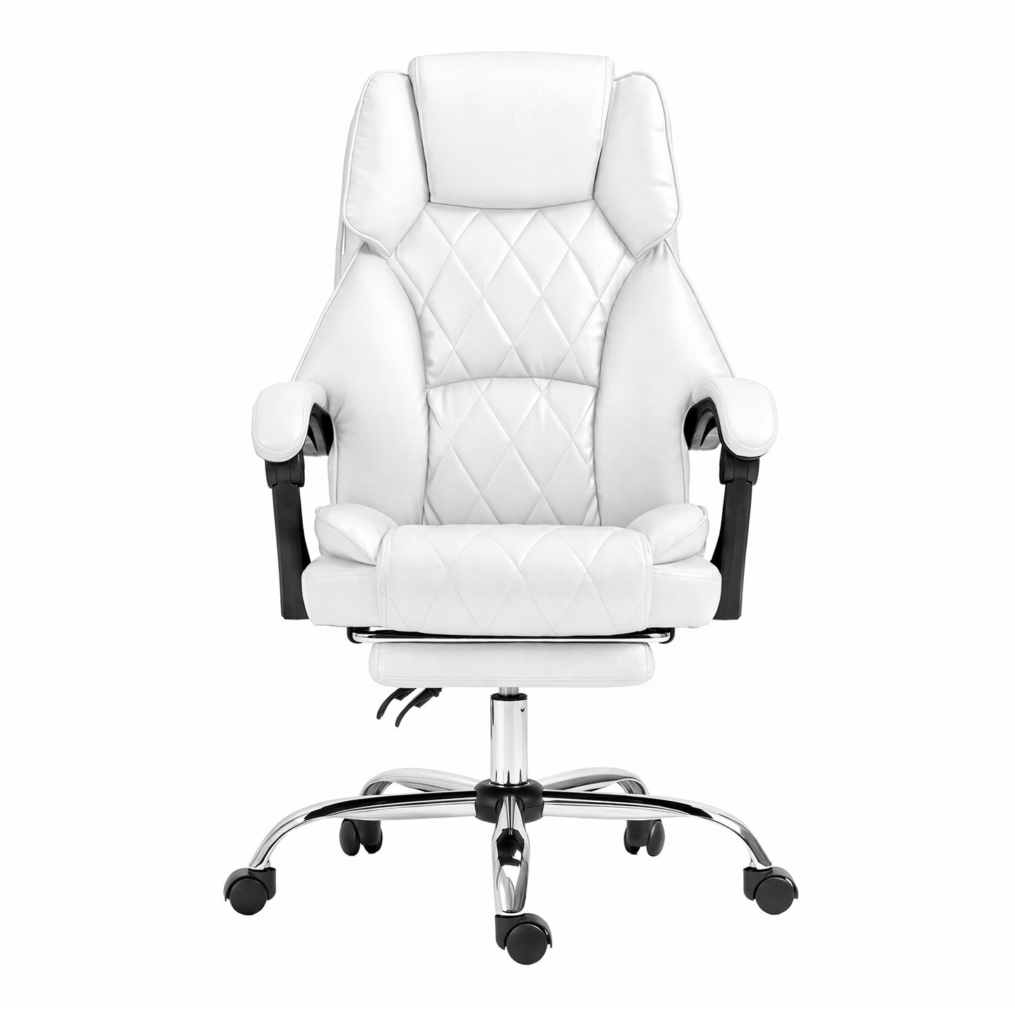 Artiss Executive Office Chair Leather Footrest White