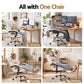 Artiss Executive Office Chair Leather Footrest White