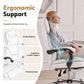 Artiss Executive Office Chair Leather Footrest White