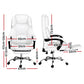 Artiss Executive Office Chair Leather Footrest White