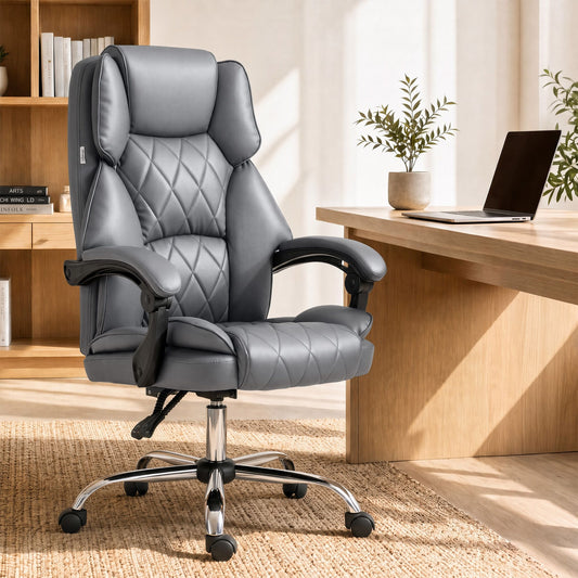 Artiss Executive Office Chair Fabric Recliner Grey