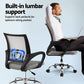 Set of 2 Artiss Mesh Office Chair Mid Back Grey