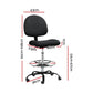Tifa Office Chair Veer Drafting Stool Fabric - Black