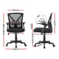 Set of 2 Artiss Mesh Office Chair Mid Back Black