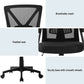 Set of 2 Artiss Mesh Office Chair Mid Back Black