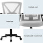 Set of 2 Artiss Mesh Office Chair Mid Back Grey