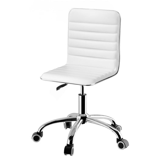 Artiss Office Chair Conference Chairs Pu Leather Low Back White