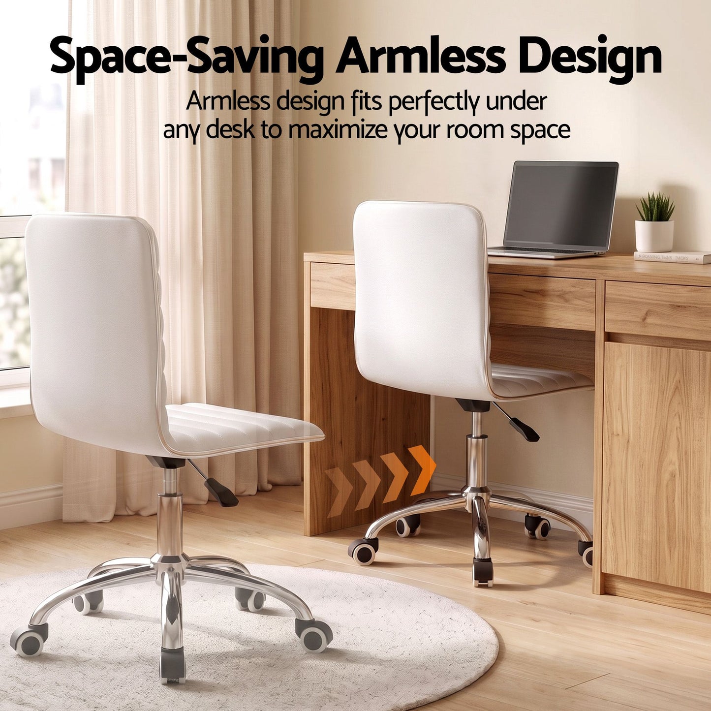 Artiss Office Chair Conference Chairs Pu Leather Low Back White